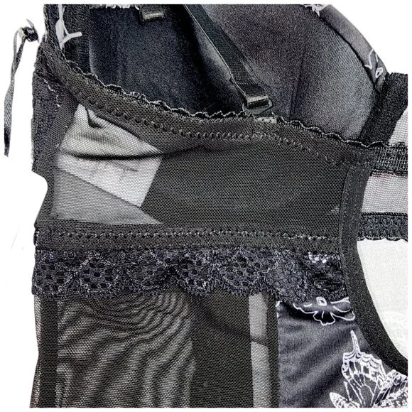 Jessica Simpson intimates Babydoll Lingerie- SMALL- Black & White- Women's - Picture 9 of 14